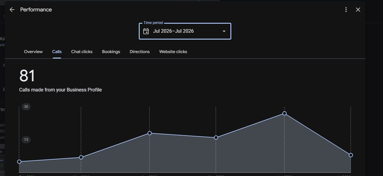 Google Business Profile performance: 81 calls